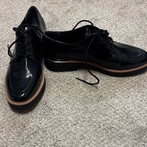 Franco Sarto Black Patent Leather Loafers